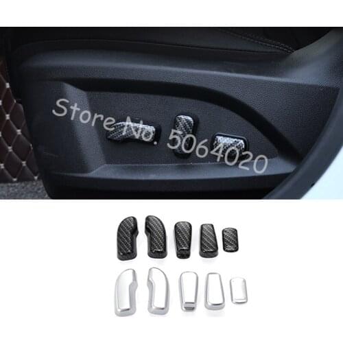 ABS Matte/Carbon fibre seat adjustment knob button switch cover trim parts For Nissan Navara 2017 2018 2019 2020 5pcs