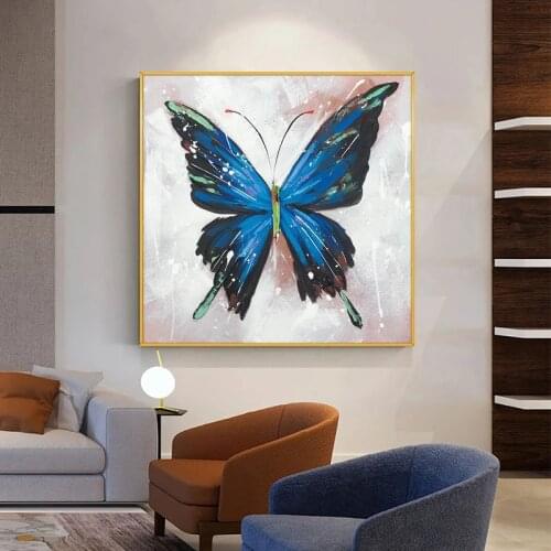 Abstract Butterfly Hand Painted Oil Painting On Canvas Colorful Modern Animals Pop Art Posters For Kids Room Hallway No Frame