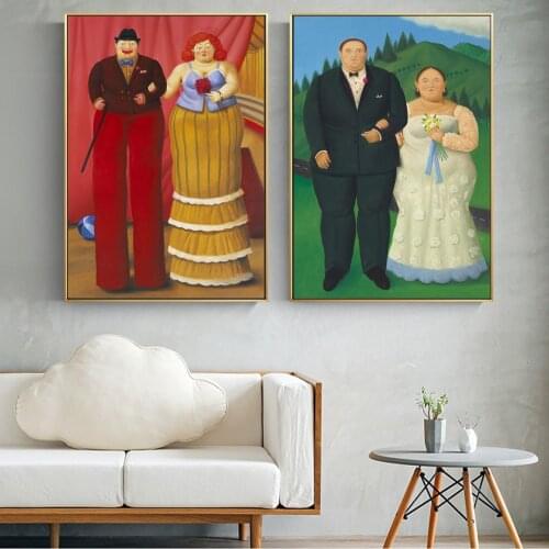 Fernando Botero Stilt Clown Abstract Poster And Prints Dancing Party Wall Art Canvas Painting For Living Room Decor Picture