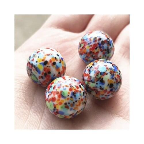 Free shipping 20pcs/lot Oil painting pattern marbles 16mm marbles aquarium decoration glass ball marbles