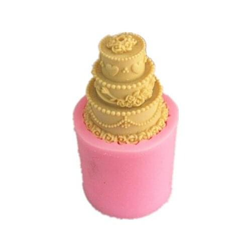 Free shipping handmade soap silica gel mould candle soap mould silicone mold for DIY 3layer cake