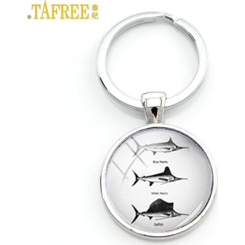 TAFREE Blue Marlin White Marlin Sailfish Keychain Unique Novelty Fish Key Chain Key Ring Car Keychain Men Women Jewelry KC271