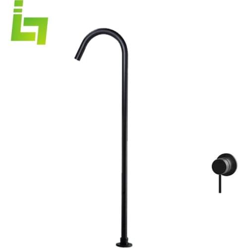 Chrome Floor Mounted Bathtub Shower Faucet Swivel Waterfall Spout free standing bathroom Crane Bath Shower Mixer Tap