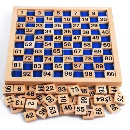 Montessori Early Education Wooden Toys 1-100 Digit Cognitive Math Toy Teaching Logarithm Version Teaching Aids Gift Math Toy