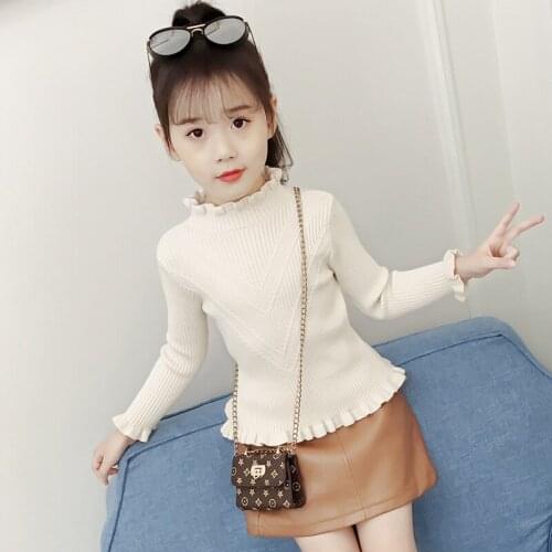 Childrens Sweater Winter 2020 New Korean Version of Fashion Middle-aged Childrens Tops Girls' Bottoming Shirts Childrens