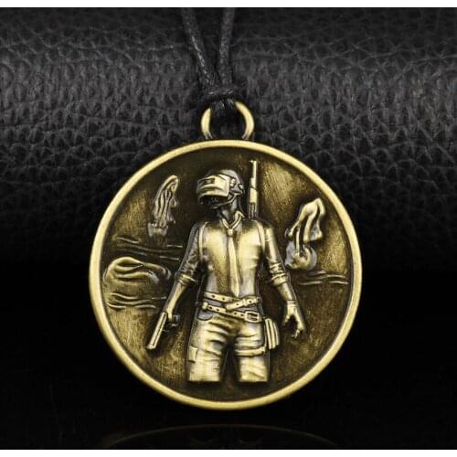 Eat chicken Game Jewelry Playerunknowns Battlegrounds Necklace Vintage Accessories Adjustable Leather Rope Pendants Necklaces