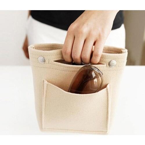 Felt Cloth Insert Storage Bag Women Bag Multi-pockets Handbag Cosmetic Toiletry Bags Travel Organizer Makeup Storage Organizer
