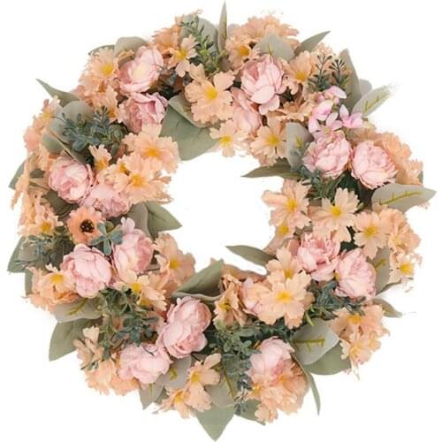 Artificial Rose Wreath Simulation Cloth Garland Hanging Living Room Wall Decor Christmas Party Wedding Decoration Accessories