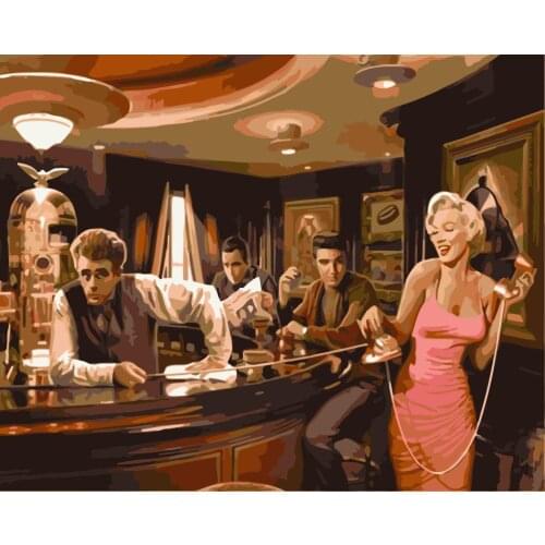 Painting By Numbers DIY Dropshipping 40x50 60x75cm Bar entertainment Monroe Figure Canvas Wedding Decoration Art picture Gift