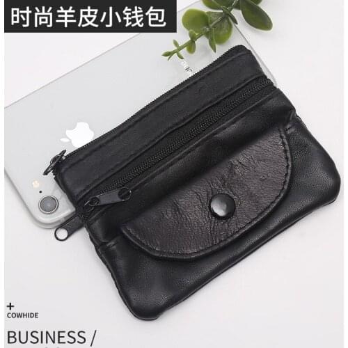 Genuine Leather Coin Purse Womens Wallet Simple Wallet Zipper Coin Bag Fashion Coin Purse Japan Europe and America