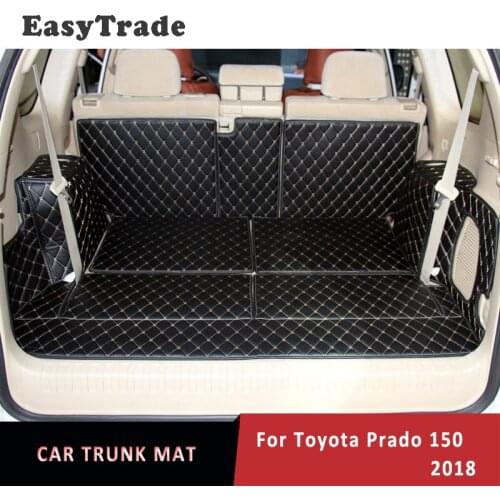 For Toyota Prado 150 2018 Accessories Leather Car Trunk Mats Liner Carpet Guard Protector Mat Cushion All Inclusive 7 Seats
