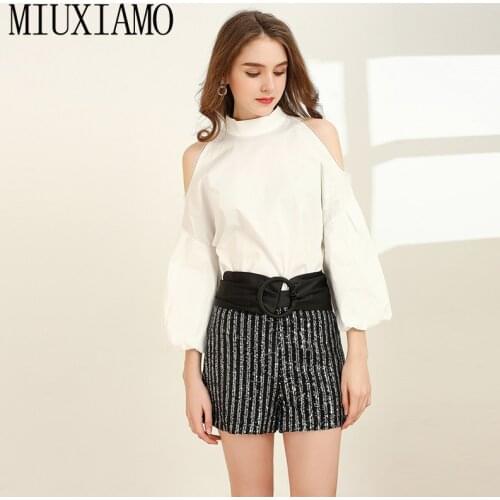 MIUXIMAO Best Quality 2020 Runway Design Office Lady Spring Sequins Pants Twinset Elegant Silm Top Suits Women Vestidos