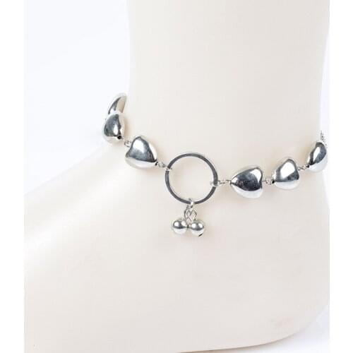 Trendy Anklet small, fresh and versatile beach Anklet heart-shaped, round bead, personalized Anklet accessories