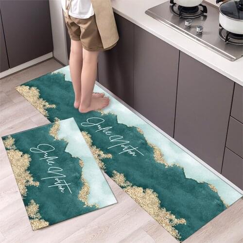 Fashionable Simple Nordic StyleWaterproof Kitchen Floor Mat Household Carpet Long Strip Door Mat Modern Home Decor