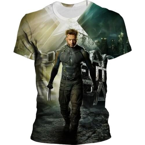 X-Men Wolverine Logan mens casual 3D printing T-shirt kids hip-hop shirt Harajuku short-sleeved childrens fashion street cool
