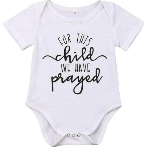 Newborn Baby Boy Girl Soft Cotton Letter Print Bodysuit Clothes Outfit Short Sleeve Casual Baby Clothing 0-18M