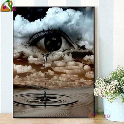 Diy Diamond Paintings Full Round Square Drill Picture Crying Eyes Embroidery Mosaic Anime Cross Stitch Kits Paiting By Numbers