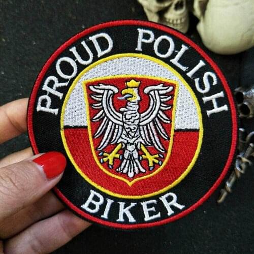 Proud Polish Texas Embroidered Iron On Patches Applique Sewing Label Punk Biker Patch Clothes Apparel Accessories Badge