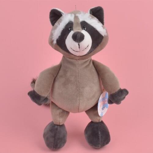 25cm Raccoon Plush Toy, Baby Gift Kids Stuffed Soft Toy Wholesale Doll Animals with Free Shipping