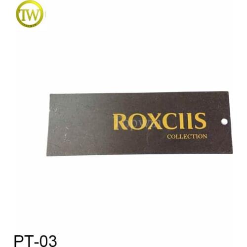 PT03 custom gold foil hang tag Garment Hang Jeans Paper Tag Design