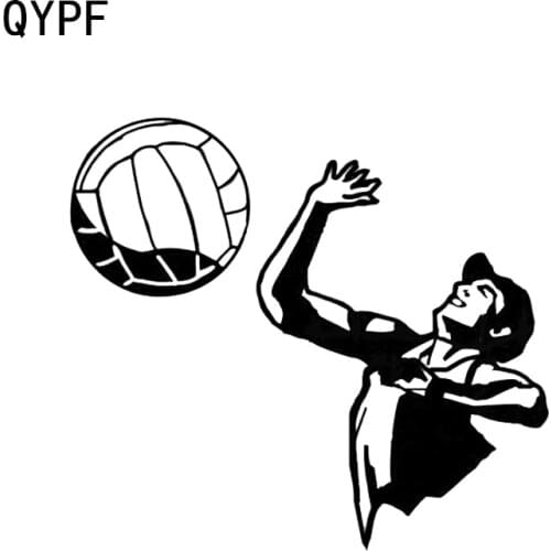 QYPF 15.2*13.7CM Volleyball Vinyl Sport Decor Car Stickers Silhouette Decals C16-1454