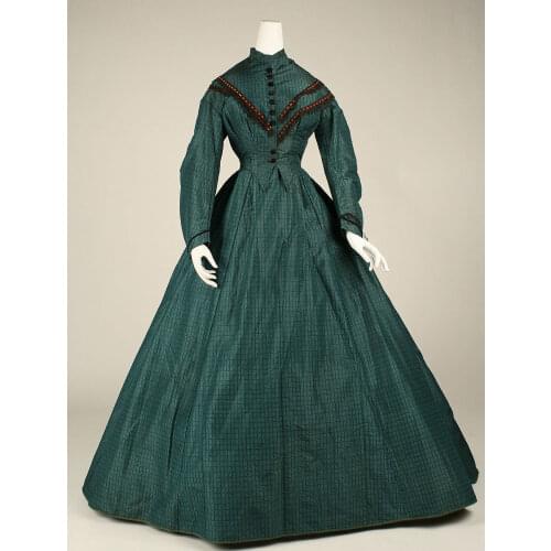Revolution Georgian era Victorian Ball Gown civil war southern belle dress green ball gown custom made