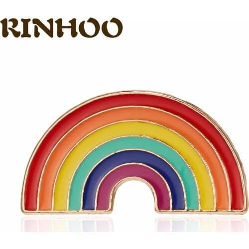 RINHOO Fashion Colorful Enamel Pin Brooches For Women Cartoon Minimalist Rainbow Brooch Pins Denim Hat Badge Collar Jewelry