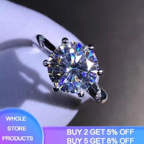 With Certificate Authentic 925 Sterling Silver 1 Carat Zirconia Diamond Ring For Women Wedding Band Fine Jewelry Christmas Gift