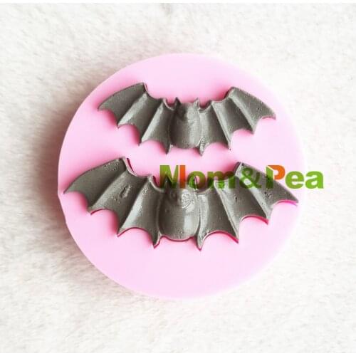 Mom&Pea 1217 Free Shipping Bats Silicone Mold Cake Decoration Fondant Cake 3D Mold Food Grade