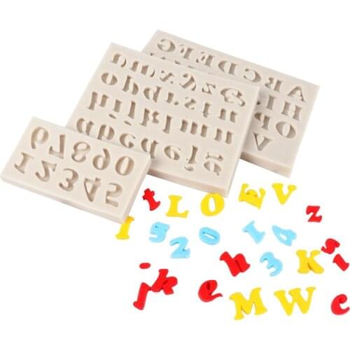 3 pcs/set Uppercase Lowercase Letter Number Silicone Mold Sugarcraft Fondant Cake Decorating Tools Cupcake Baking Mold