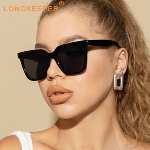 LongKeeper Vintage Oversize Square Sunglasses Women 2021 Retro Black Luxury Sun Glasses Goggle Sexy Outdoor UV400 Oculos De Sol