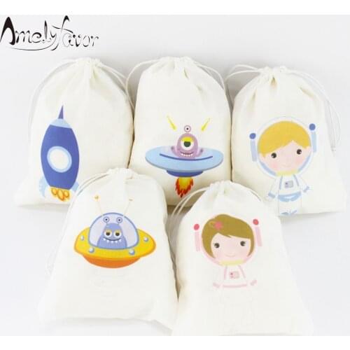 Astronaut Theme Party Bags Candy Bag Gift Bags Spaceship Astronomy Earth Day Decorations Space Event Party Container Supplies