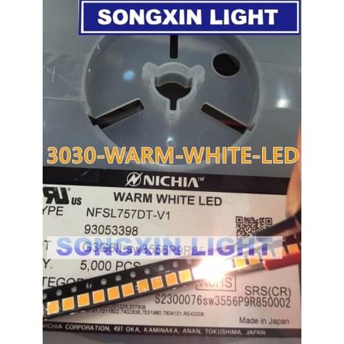 1000pcs NICHIA SMD LED 3030 3000K Warm white 1W 350MA NFSL757DT-V1 Lighting Application 3030 DIODE