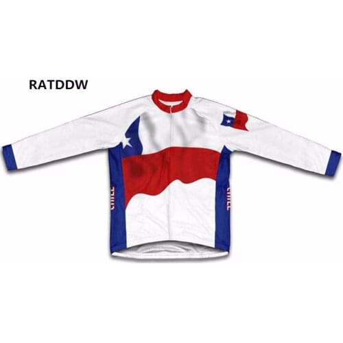 Chile Flag Winter Thermal Cycling Jersey Long Sleeve Bike Bicycle Clothing fleece thermal ropa ciclismo invierno bicycle Jersey