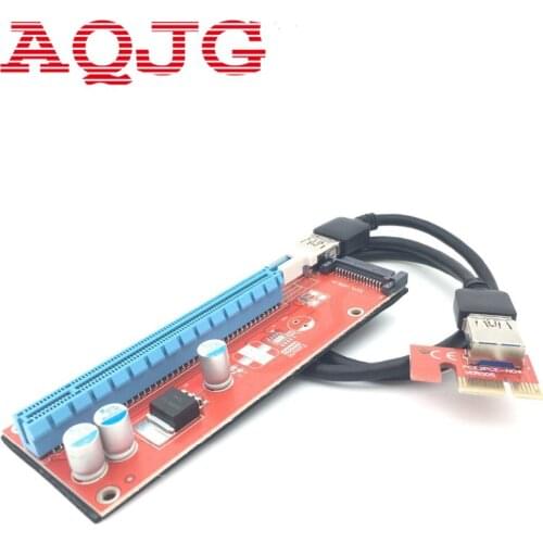 Extender Cable USB 3.0 Converter SATA PCI Express PCI-E 1X to 16X Riser Card 6 Pin DC Power Supply Cable 60CM For Bitcoin Mining