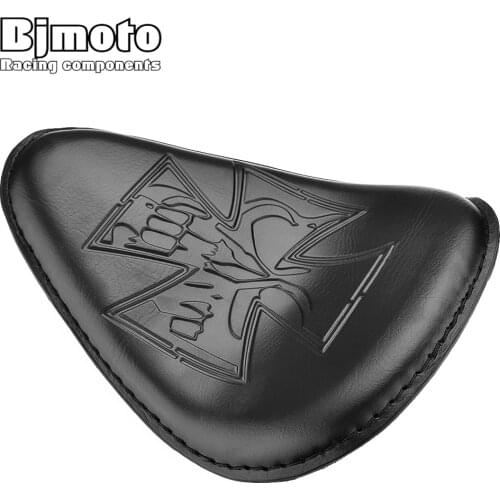 BJMOTO Motorcycle Vintage Solo Slim Seat Large Pad Mount For Harley Honda Yamaha Kawasaki Suzuki Sportster Bobber Chopper Custom