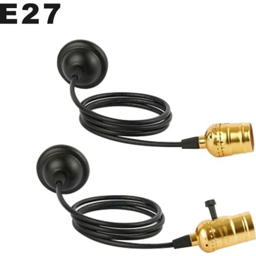 Edison Retro Vintage E27 Lamp Holder Screw Bulb Aluminum Shell Droplight Line DIY Nostalgic Restaurant Bar Pendant Lamp Base