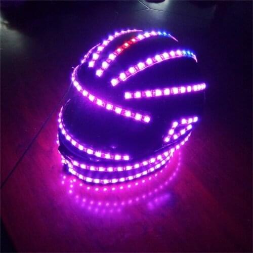 High quality FREE Colorful Led luminescence remote control Rechargeable RGB Luminescent helmet Performing prop Bar Nightclub KTV