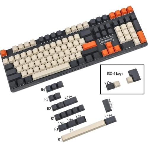 YMDK Blank Full Keyset Carbon Cherry Profile Thick PBT Keycap ANSI ISO Layout For Filco Ducky YMD96 SP64 SP84 KBD75 ID80 GK64