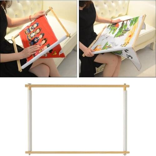 Beech Wood Tapestry Scroll Embroidery Clip Frame Clip Holder for Embroidery Cross Stitch Sewing Quilting Silk-painting Tool