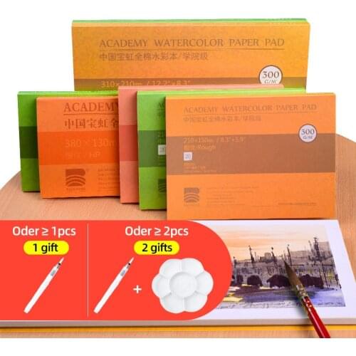 100% Cotton Watercolor Painting Book 300g/m2 Watercolor Sketchbook Water Color Drawing Paper for Artist 20 Sheets Free Gifts