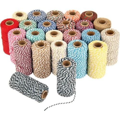 100M* Cotton Cord Baker Rope Twine for Handmade Accessories Christmas Decoration gift DIY Wrapping Cotton Rope HBB12