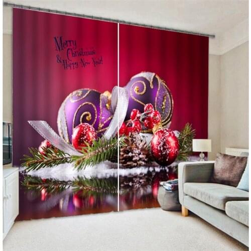 2017 Modern Luxury Christmas decorations 3D Blackout Window Curtains For Kids Bedding room Living room Hotel Drapes Cortinas