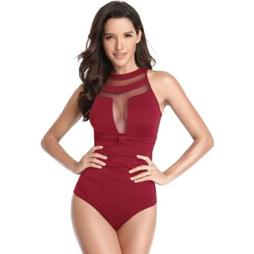 2019 Sexy Solid Beach Women Bikini Maillot De Bain One Piece Women Swimwear Swimsuit Bathing Suit Costumi Da Bagno Donna