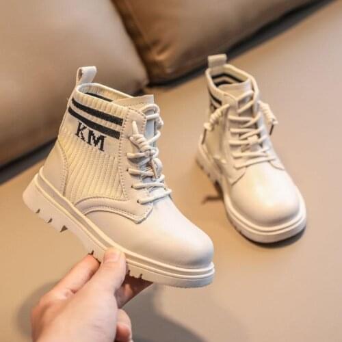 2021 Winter Kids Boots For Boys Pu Leather Children Snow Boots Sneakers Toddler Girl Winter Shoes Plush Warm Martin Boots New