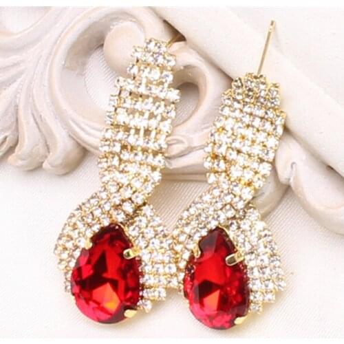 2021 Elegant Fashion Rhinestone Cross Alloy Earring High Quality Jewelry For Women