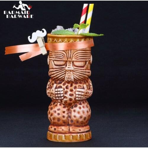 340ml Ceramic Tiki Mug Creative Porcelain Beer Wine Mug Cup Bar Tool