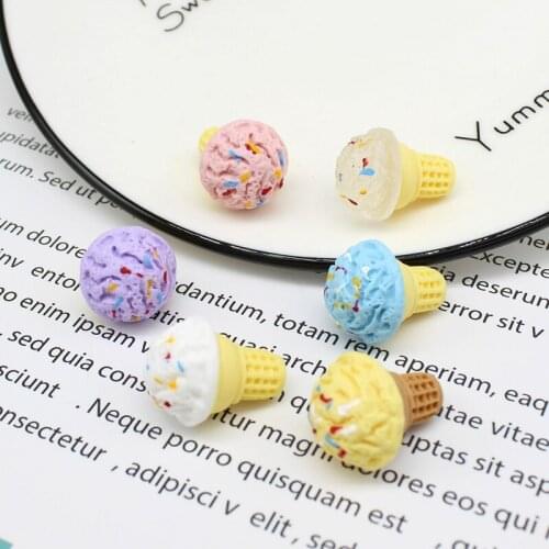 5/10Pcs/lot Simulation Ice Cream Dessert Flat Back Planar Resin Accessories DIY Craft Supplies Jewelry Patch Ornament Kids Toys
