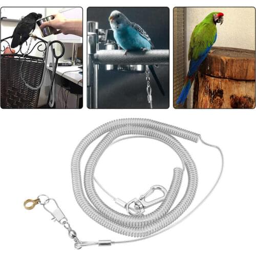 6M Flexible Bird Leash with Leg Ring Ultra-light Parrot Bird Harness Anti-bite Outdoor Flying Training Rope