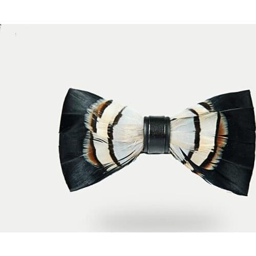 Free shipping new Custom fashion casual mens male black feathers Headdress color bow tie groom comrades host banquet ceremonies